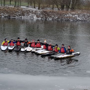 Eisiges Paddeltraining
